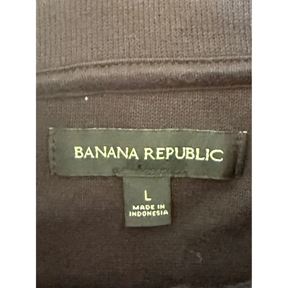 Banana Republic Mens Quarter Zip Pullover Sweater Black Mock Neck Large NWT